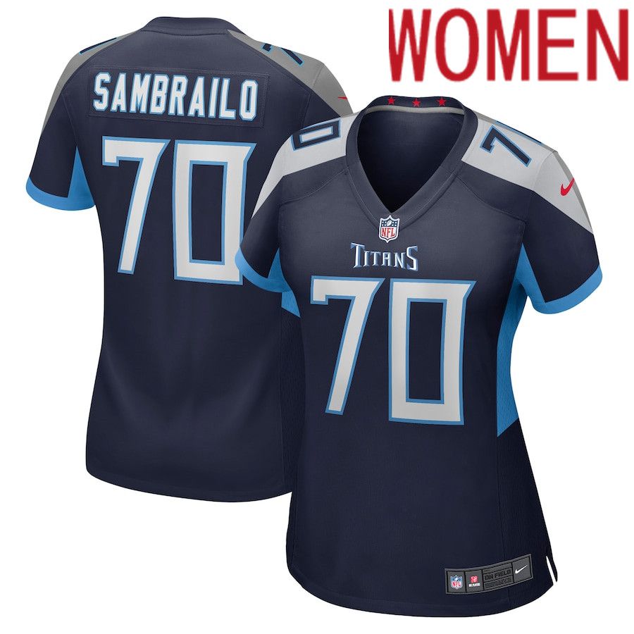 Women Tennessee Titans #70 Ty Sambrailo Nike Navy Game NFL Jersey